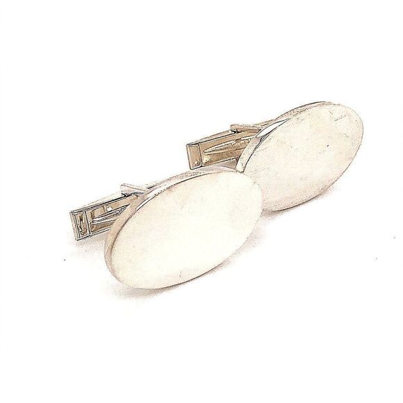 Tiffany & Co Estate Sterling Silver Wide Oval Cufflinks 19 Grams TIF142 - Picture 1 of 13